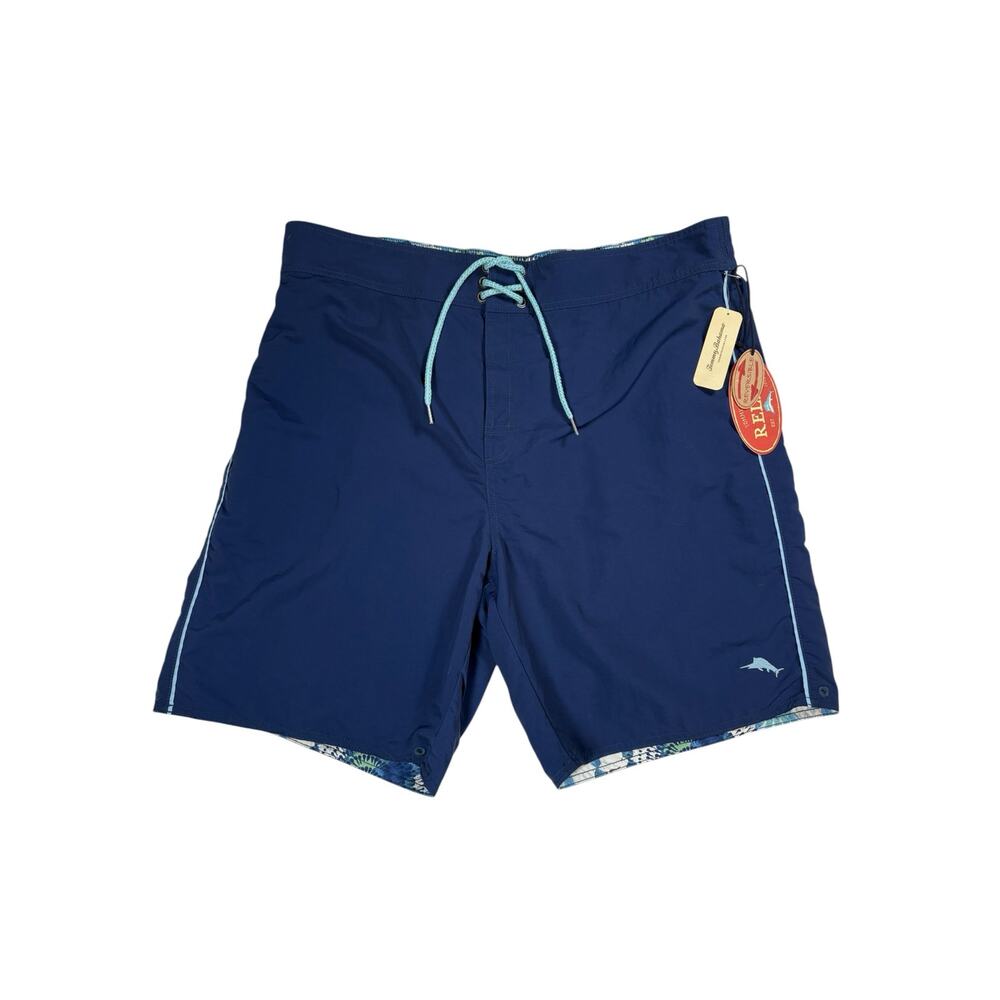 NWT Tommy Bahama Relax Reversible Swim Trunks Shorts Men's XL Navy Blue Printed